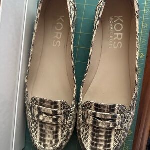 Genuine snakeskin Michael Kors loafers in box
